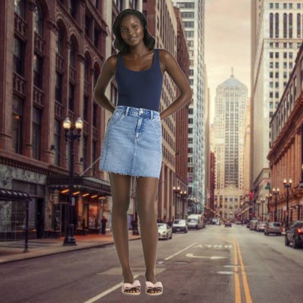 Time and Tru Women's Denim Mini Skirt Blue Light Wash Size 18
